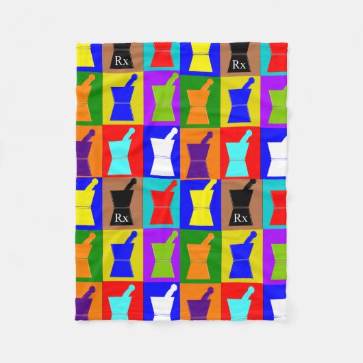 薬剤師のフリースブランケットのポップアートのデザイン フリースブランケット (正面)