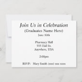 薬剤師の卒業の招待状2013年 招待状 (裏面)