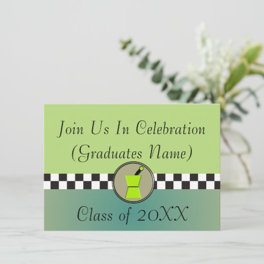 薬剤師の卒業の招待状20XX 招待状 (スタンド正面)