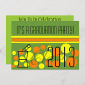 薬剤師の卒業案内書グリーン 招待状 (正面/裏面)