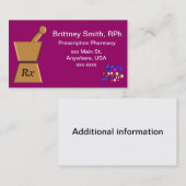 薬剤師の名刺乳棒および乳鉢のll 名刺 (正面/裏面)