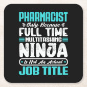 薬剤師の役職の専門おもしろい薬局 スクエアペーパーコースター (正面)