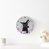 薬剤師の時計のレトロのスタイルのピンク ラウンド壁時計 (ホーム)