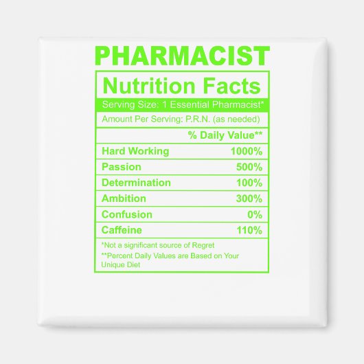 薬剤師の栄養事実 マグネット (正面)