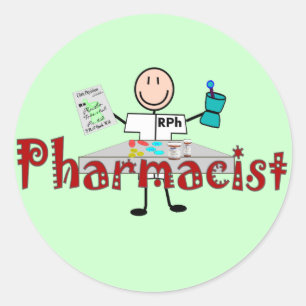薬剤師の棒人--ギフト ラウンドシール