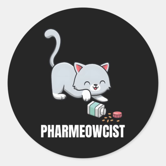 薬剤師の猫薬局 ラウンドシール (正面)