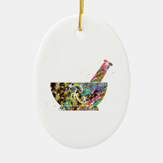 薬剤師の石臼 セラミックオーナメント (正面)