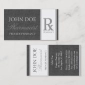 薬剤師の規定の薬学のダークグレーの石板 名刺 (正面/裏面)