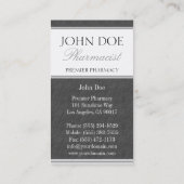 薬剤師の規定の薬学のダークグレーの石板 名刺 (裏面)