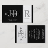 薬剤師の規定の薬学黒かプラチナ 名刺 (正面/裏面)