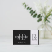 薬剤師の規定の薬学黒かプラチナ 名刺 (スタンド正面)