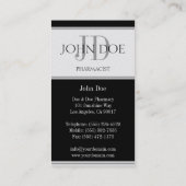 薬剤師の規定の薬学黒かプラチナ 名刺 (裏面)
