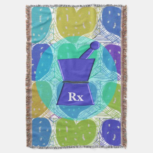 薬剤師のPharmDによって編まれる総括的なハート スローブランケット (正面縦)