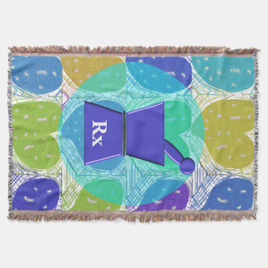 薬剤師のPharmDによって編まれる総括的なハート スローブランケット (正面)