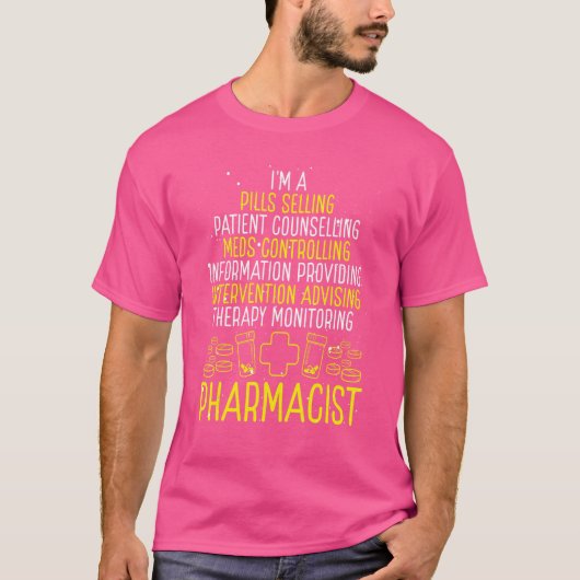薬剤師アクセサリー 薬局スタッフ感謝ギフト Tシャツ (正面)