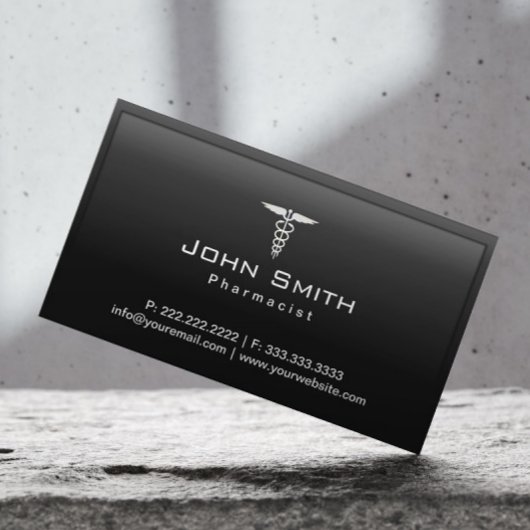 薬剤師カドゥセウスのロゴプロフェッショナルダーク 名刺