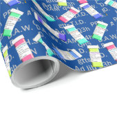 薬剤師ギフトラッピング紙略語青 ラッピングペーパー (ロールコーナー)