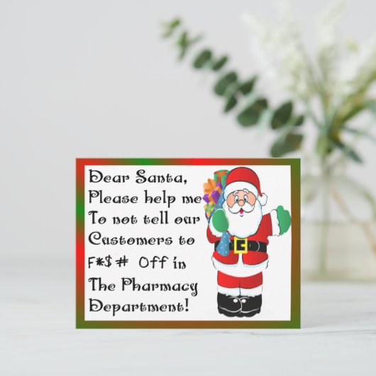 薬剤師クリスマスをテーマにしたギフト シーズンポストカード (スタンド正面)