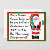 薬剤師クリスマスをテーマにしたギフト シーズンポストカード (正面/裏面)