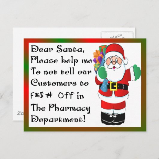 薬剤師クリスマスをテーマにしたギフト シーズンポストカード (正面/裏面)