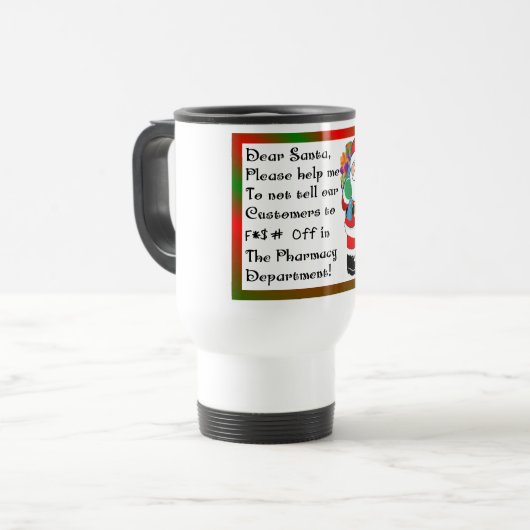 薬剤師クリスマスをテーマにしたギフト トラベルマグ (正面左)