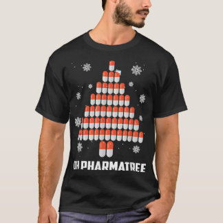 薬剤師クリスマスツリー薬剤師ギフトおもしろいID Tシャツ