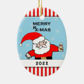 薬剤師クリスマス収集可能 セラミックオーナメント (裏面)