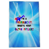 薬剤師スーパーヒーローカスタムデザイン ミディアムペーパーバッグ (正面)