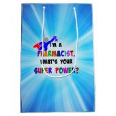 薬剤師スーパーヒーローカスタムデザイン ミディアムペーパーバッグ (裏面)