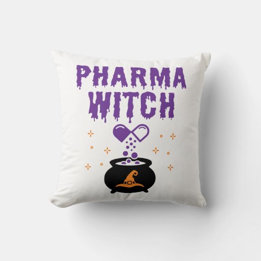 薬剤師ハロウィーン薬局技術ファーマウィッチ クッション (正面)