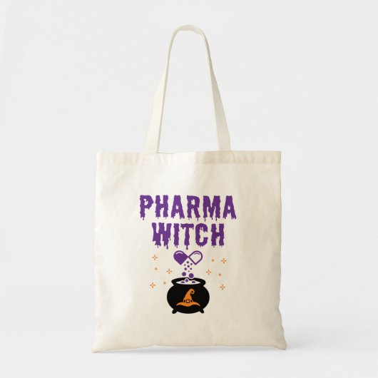 薬剤師ハロウィーン薬局技術ファーマウィッチ トートバッグ (正面)