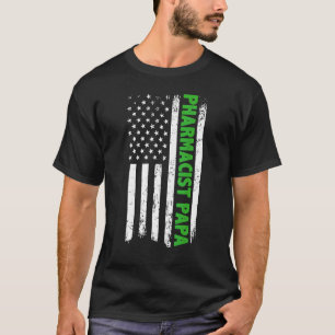 薬剤師パパアメリカ国旗の父の日 Tシャツ