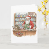 薬剤師パーソナライズされたのヴィンテージクリスマスカード カード (黄色い花)