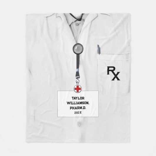 薬剤師パーソナライズされたギフトアイディア フリースブランケット (正面)