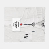 薬剤師パーソナライズされたギフトアイディア フリースブランケット (正面(横))