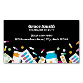 薬剤師ブラック マグネット名刺