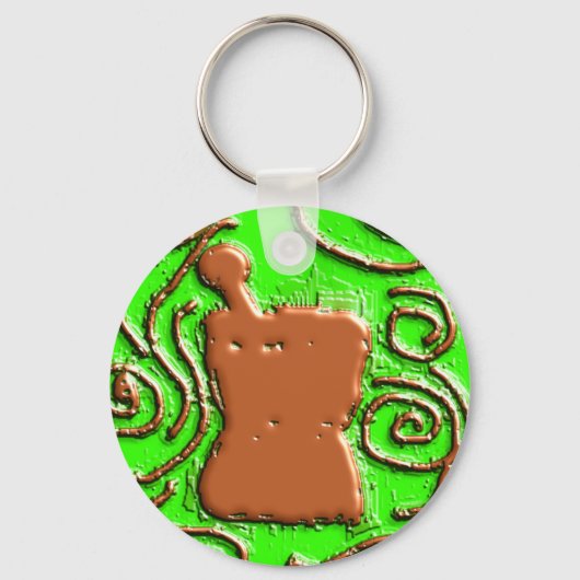 薬剤師ペスル&モルタルデザインギフト キーホルダー (正面)