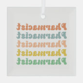 薬剤師レトロGroovy薬局 ガラスオーナメント (裏面)