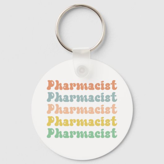 薬剤師レトロGroovy薬局 キーホルダー (正面)