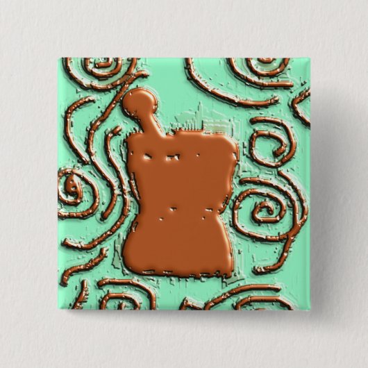 薬剤師乳棒及び乳鉢のデザインのギフト 缶バッジ (正面)