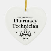 薬剤師助手としての初めてのクリスマス 新しい仕事 セラミックオーナメント (正面)