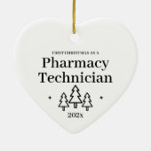 薬剤師助手としての初めてのクリスマス 新しい仕事 セラミックオーナメント (裏面)