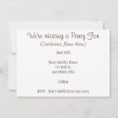 薬剤師卒業会招待状 招待状 (裏面)