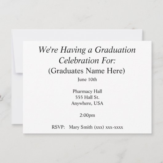 薬剤師卒業招待授業2013 招待状 (裏面)