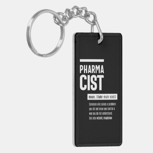 薬剤師定義おもしろいギフトクラシック キーホルダー (正面左)