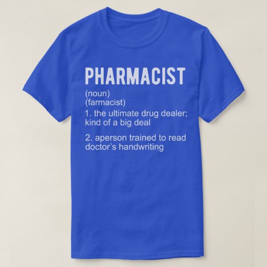 薬剤師定義 Tシャツ (デザイン正面)