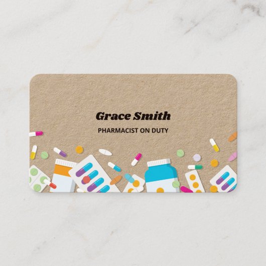 薬剤師投薬クラフト 名刺 (正面)