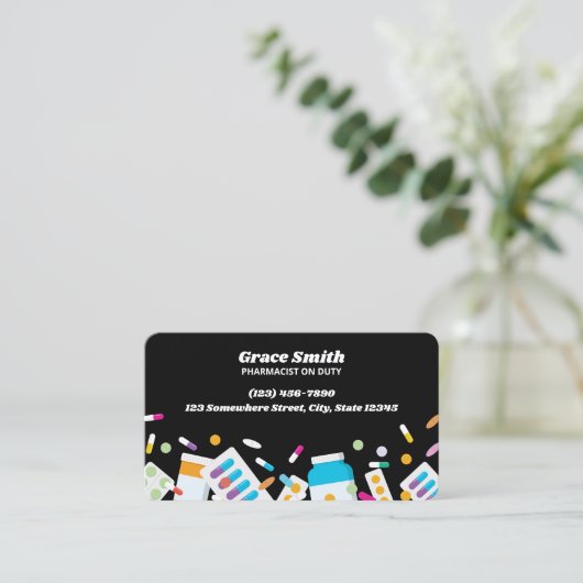 薬剤師片面 名刺 (スタンド正面)