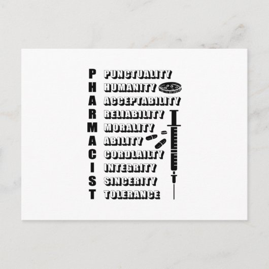 薬剤師薬剤師引用文 ポストカード (正面)