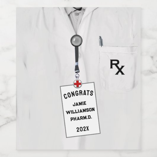 薬剤師薬学院卒業 ワインラベル (シングルラベル)